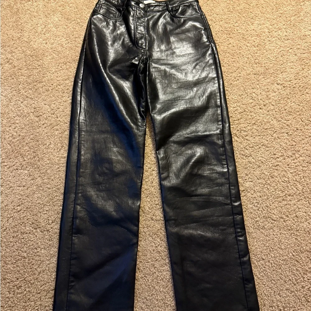 Wilfred Black Leather Pants